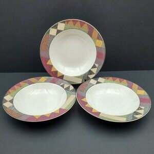 Studio Nova Palm Desert Rim Soup Bowls Geometric Southwest Border Bowls
